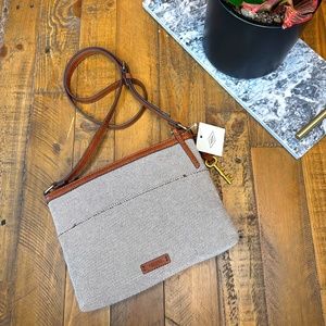 Fossil Fiona Fabric East/West Small Crossbody (Neutral Multi)